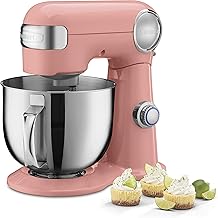 Cuisinart SM-50CO Precision Master 5.5-Quart 12-Speed Stand Mixer with Mixing Bowl, Chefs Whisk, Flat Mixing Paddle, Dough Hook, and Splash Guard with Pour Spout, Blushing Coral, Manual