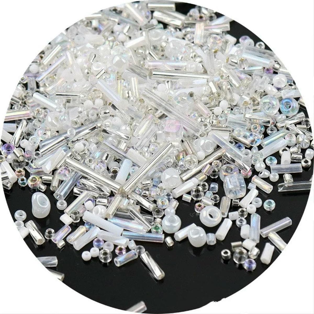 Kit de fabricación de pulseras con cuentas de tubo de cristal, 500 cuentas redondas de semillas mixtas para bricolaje, accesorios de ropa y manualidades de joyería