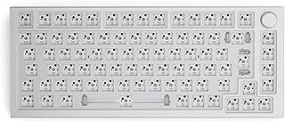 Glorious PC Gaming Race compatible GMMK Pro White Ice 75% TKL Tastatur - Barebone, ISO-Layout, silber