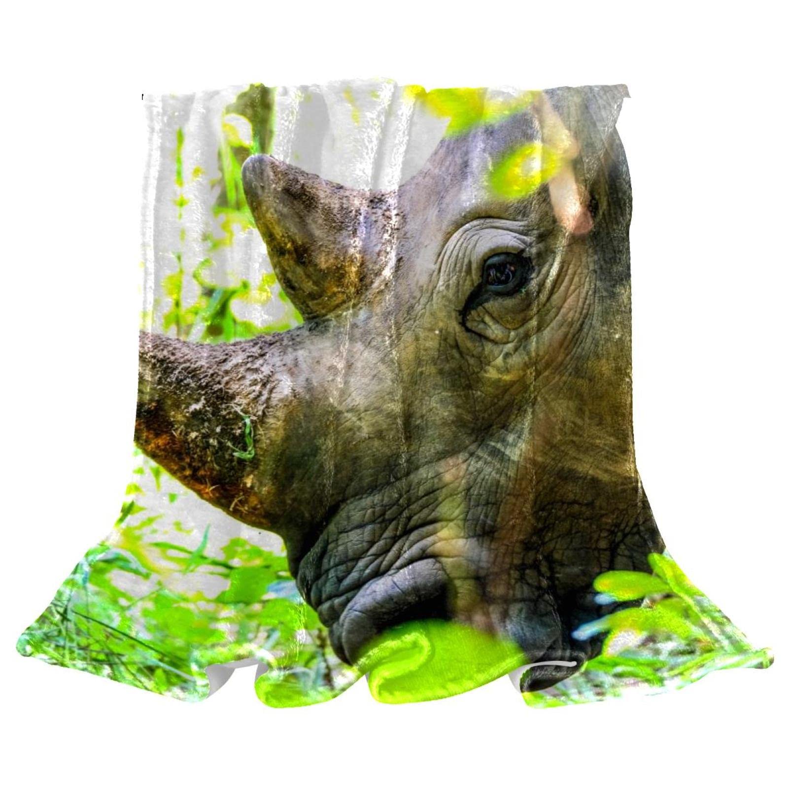 Couvre-lit doux rhinocéros pour des nuits sereines et chaleureuses en chambre enfant