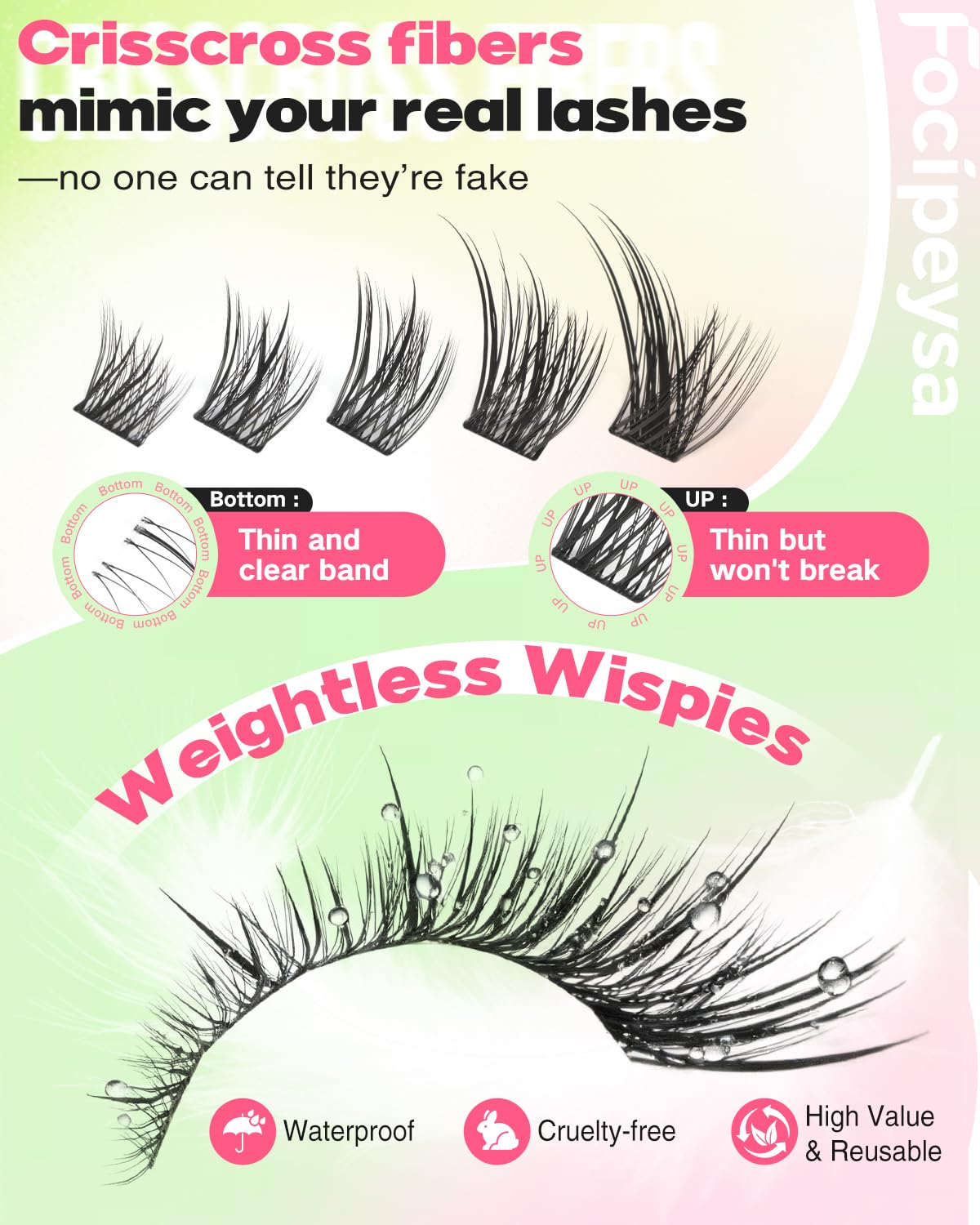 Focipeysa Wispy Lash Clusters - Fox Eye Lashes -5 Focipeysa Wispy Lash Clusters - Fox Eye Lashes -5