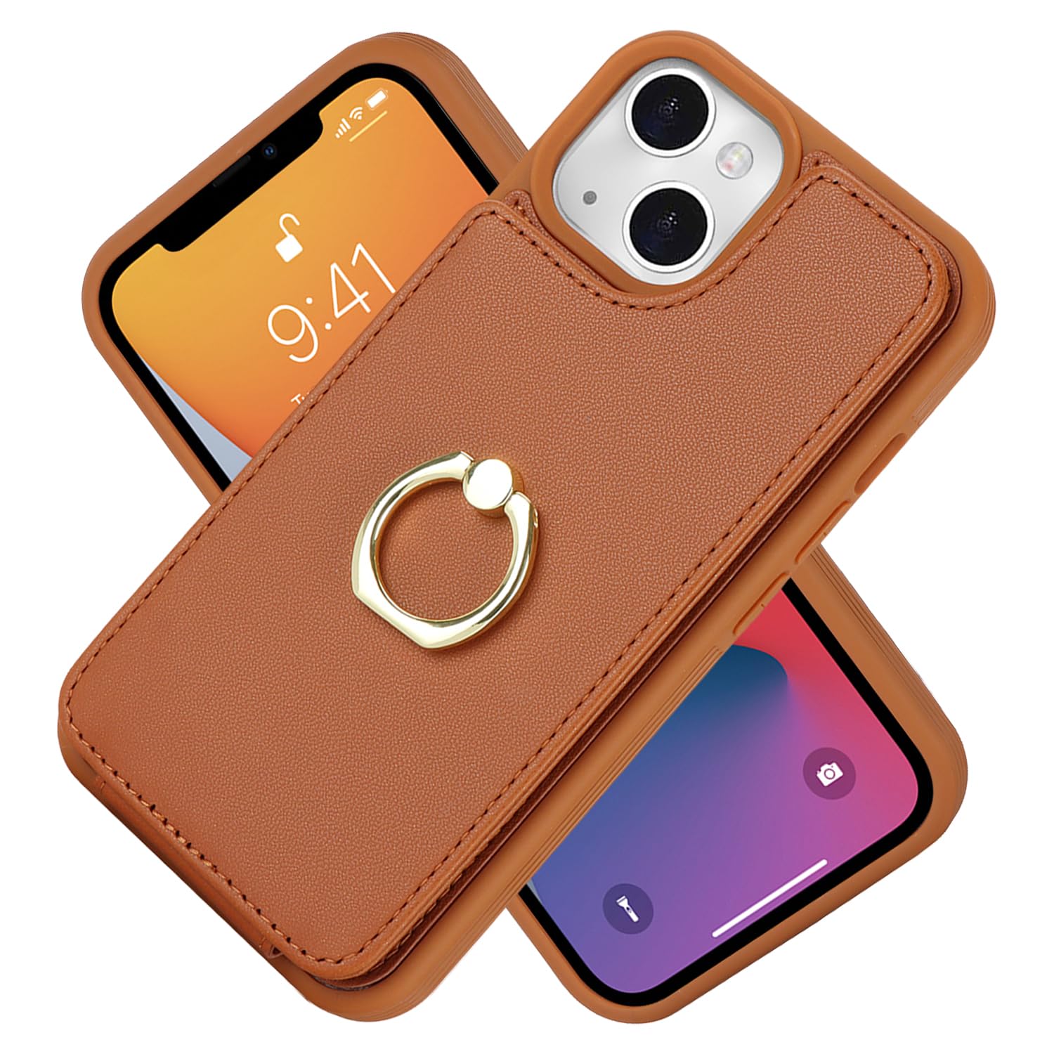 SailorTech per iPhone 7/8/SE Custodia con Portacarte e Supporto per Carta di Credito - Marrone