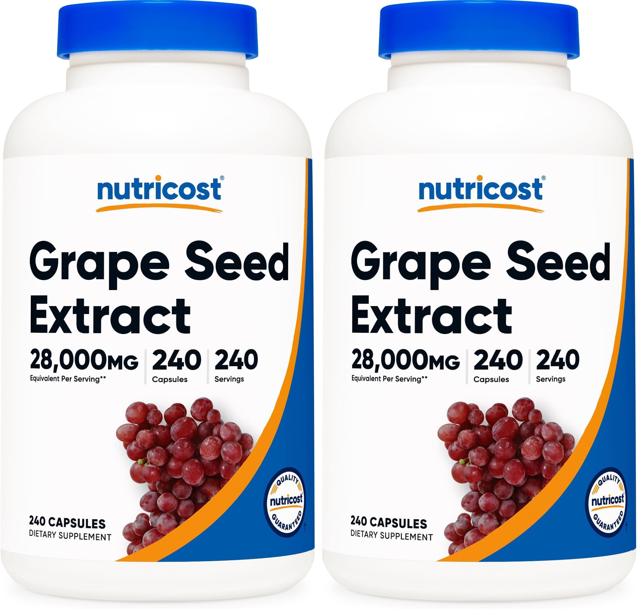 Nutricost Grape Seed Extract 240 Capsules for 240 Servings Per Bottle (Pack of 2) 240 Count (Pack of 2)