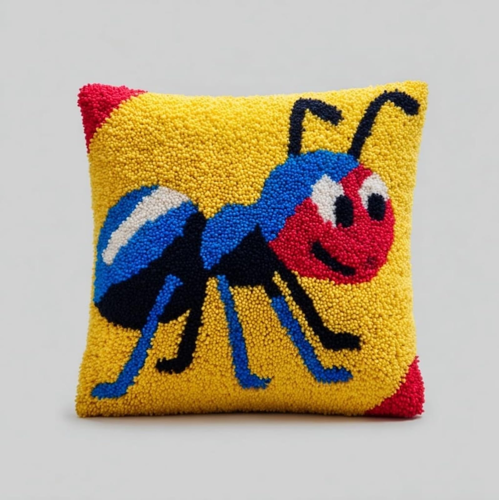 WallustrioaW 3D Pillow Latch Hook Embroidery Kits 17x17in,Cartoon Ant