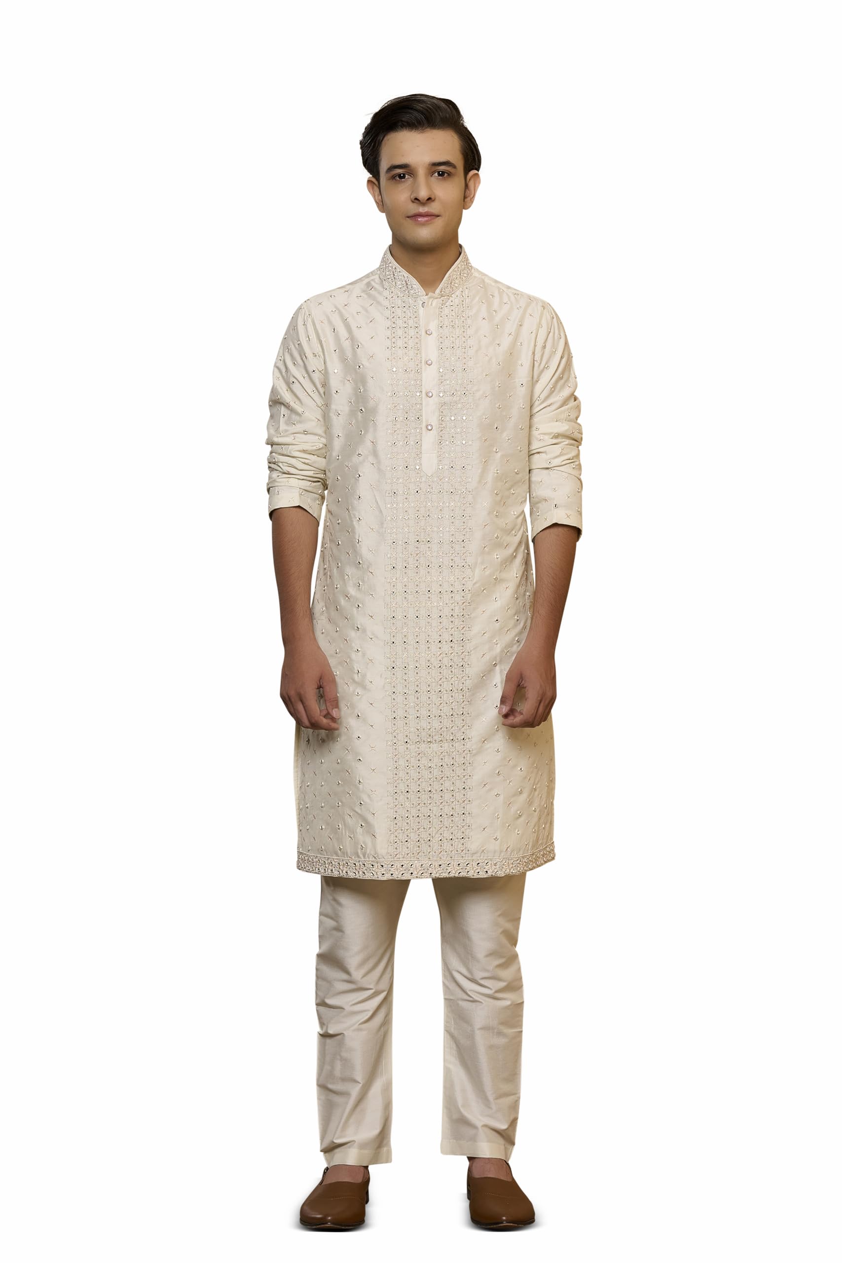 tasva Ivory Reflect Kurta Set-picture-27
