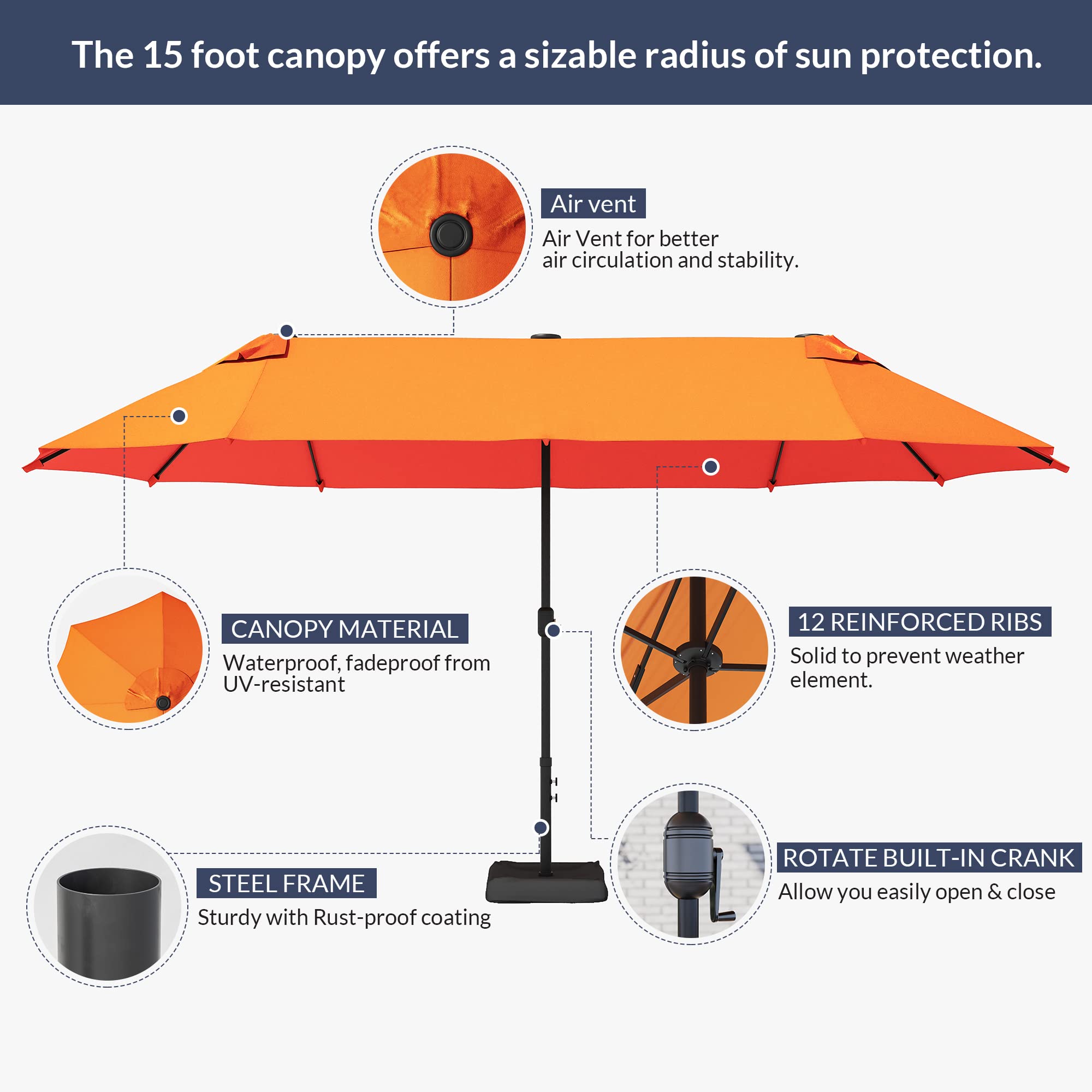 costco outdoor patio umbrella stands 10' x 13' Wood-Look Seasons Sentry Cantilever Umbrella