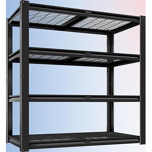 PrimeZone 40" W Heavy Duty Garage Shelving 2200 LBS 4 Tier Storage Shelves Adjustable Industrial Metal Wire Shelf Utility Rack for Garage,Basement,Pantry,Warehouse,Commercial,40" W X 20" D X 60" H