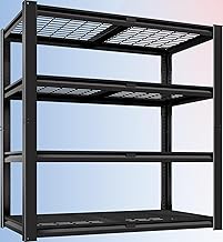 PrimeZone 40" W Heavy Duty Garage Shelving 2200 LBS 4 Tier Storage Shelves Adjustable Industrial Metal Wire Shelf Utility Rack for Garage,Basement,Pantry,Warehouse,Commercial,40" W X 20" D X 60" H