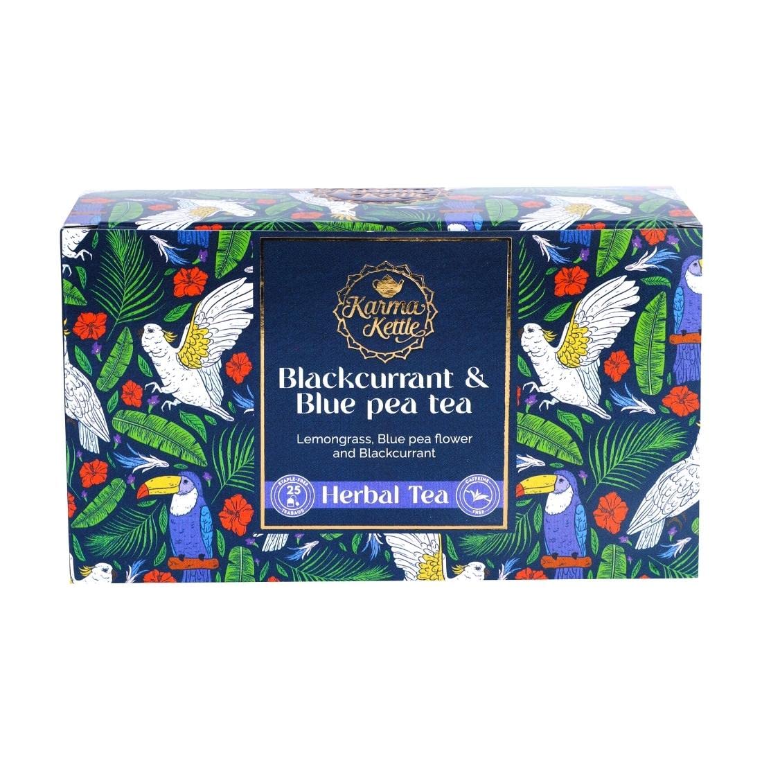 Karma Kettle Black Currant & Blue Pea Tea, Herbal Tea, 25 Staple Free Teabags (B09YYBFDVX) Amazon Price History, Amazon Price Tracker