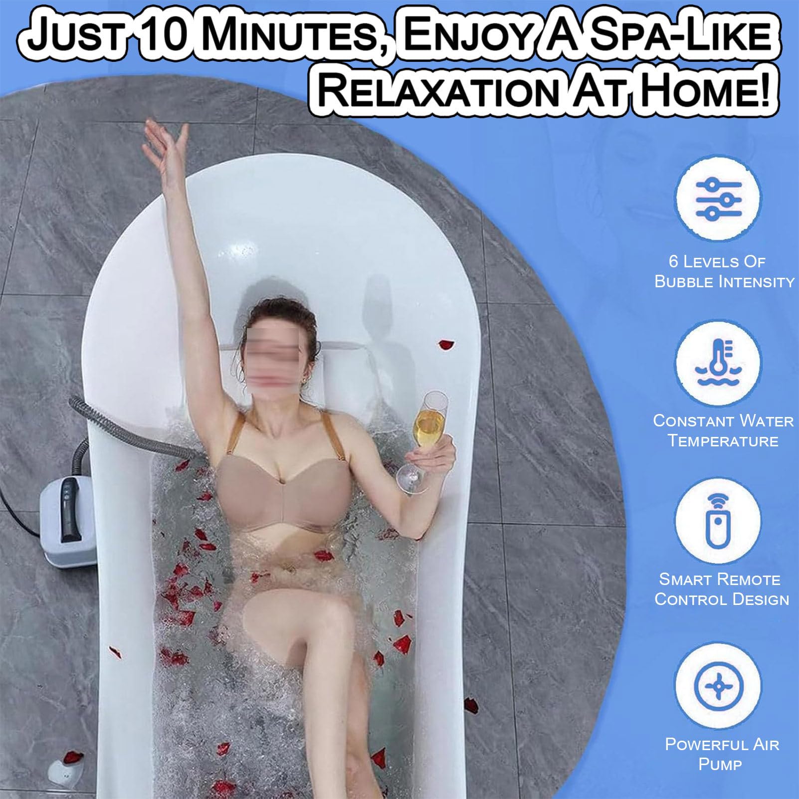 Materassino gonfiabile per massaggi con telecomando, 6 velocità, pompa ad aria, per rilassare la casa e migliorare il sonno