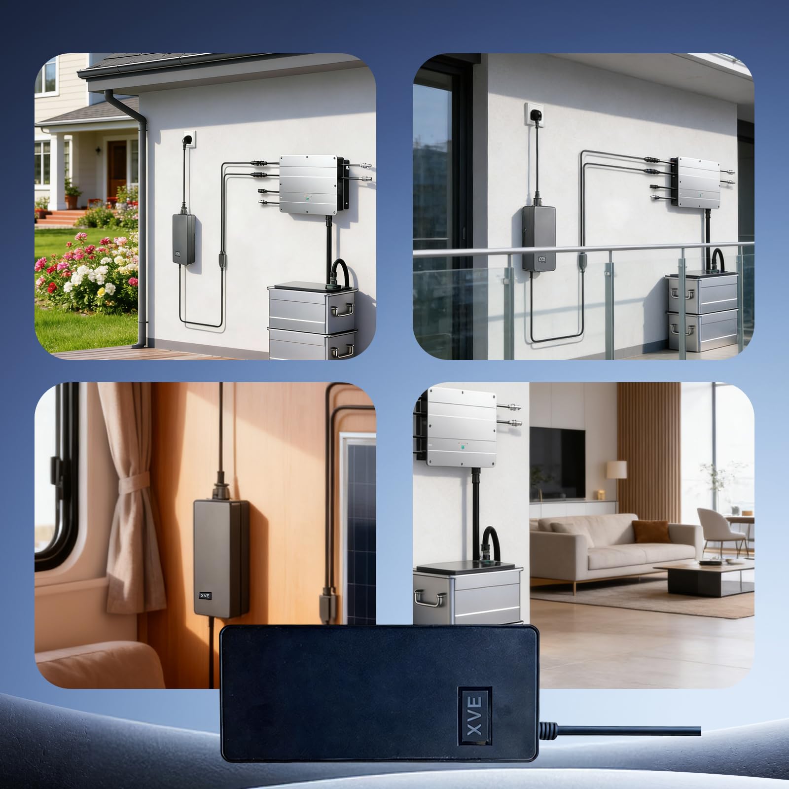 AC auf MC4 Ladegerät 54V/3A 162W für SolarFlow Hub 1200, Hub 2000, AIO 2400, Solix