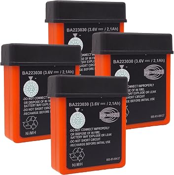 Pack of 4 3.6V 2100mAh BA223030 Battery HBC Remote Control Rechargeable Ni-MH Battery for Crane Remote Control, HBC BA223030 / BA223000 / FUB6 Battery