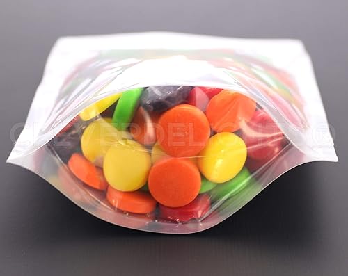 Miniatura 2 de CleverDelights Bolsas de pie plateadas y transparentes, 4 onzas, paquete de 1000, 5 x 8 x 2.5 pulgadas, bolsa resellable
