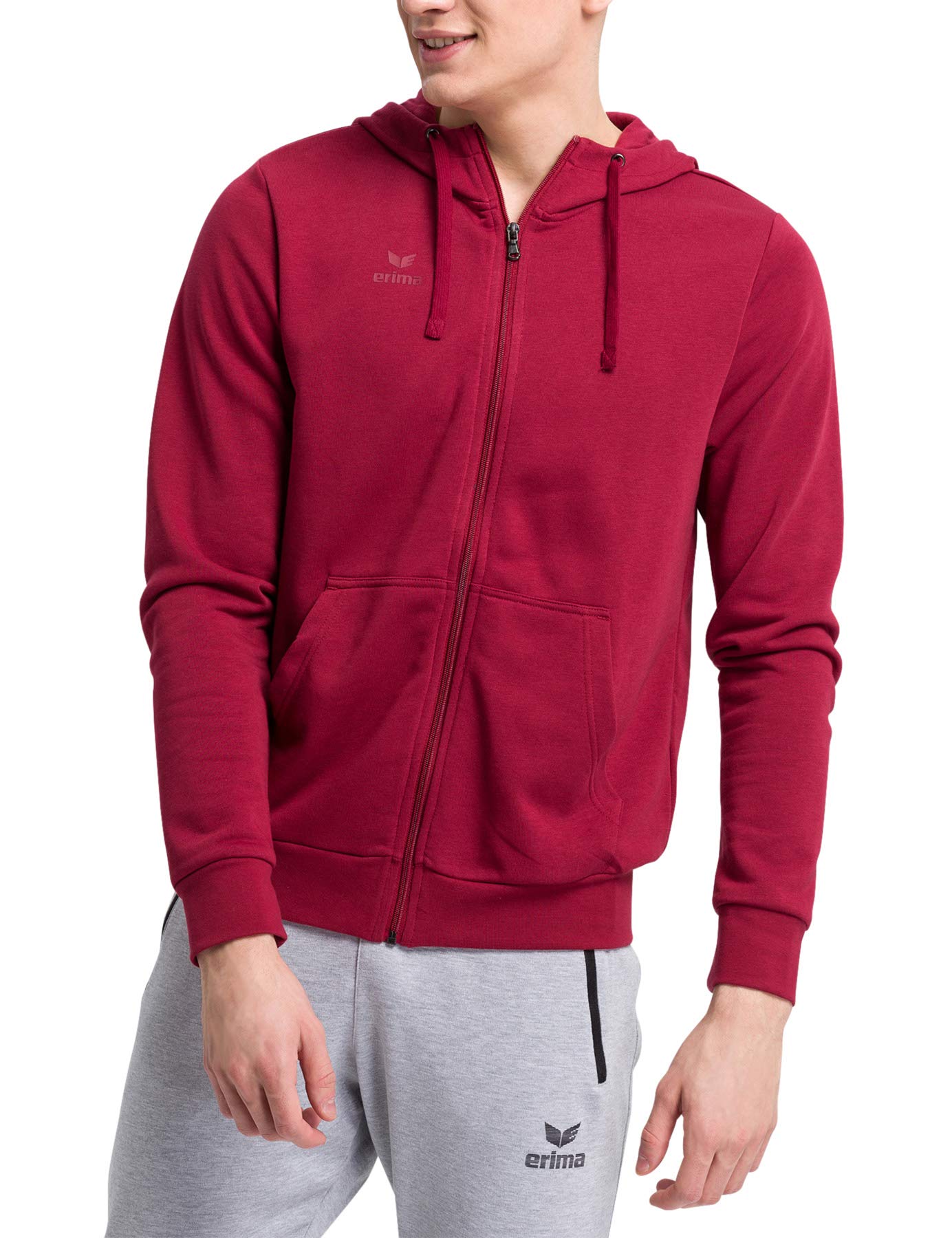Erima Hooded Sweat Jacket - Bordeaux, M