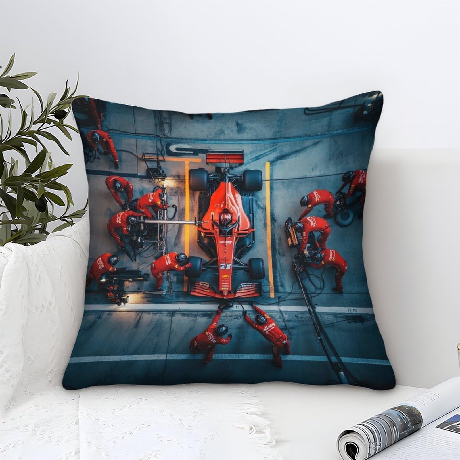 Dafufbw Formulaa Racing-13 Cushion Covers 40X40cm - Luxury Formulaa Racing Square Throw Pillow Cases - Decorative Soft Pit Stop Cushion Cover For Sofa Couch Bedroom With Invisible Zipper