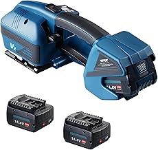 VEVOR Elektrische Umreifungsmaschine, für 0,89 bis 1,6 cm PP-/PET-Bänder, elektrisches Umreifungsgerät mit Digitalanzeige, 2 x 4000 mAh batteriebetriebene Handumreifungsmaschine