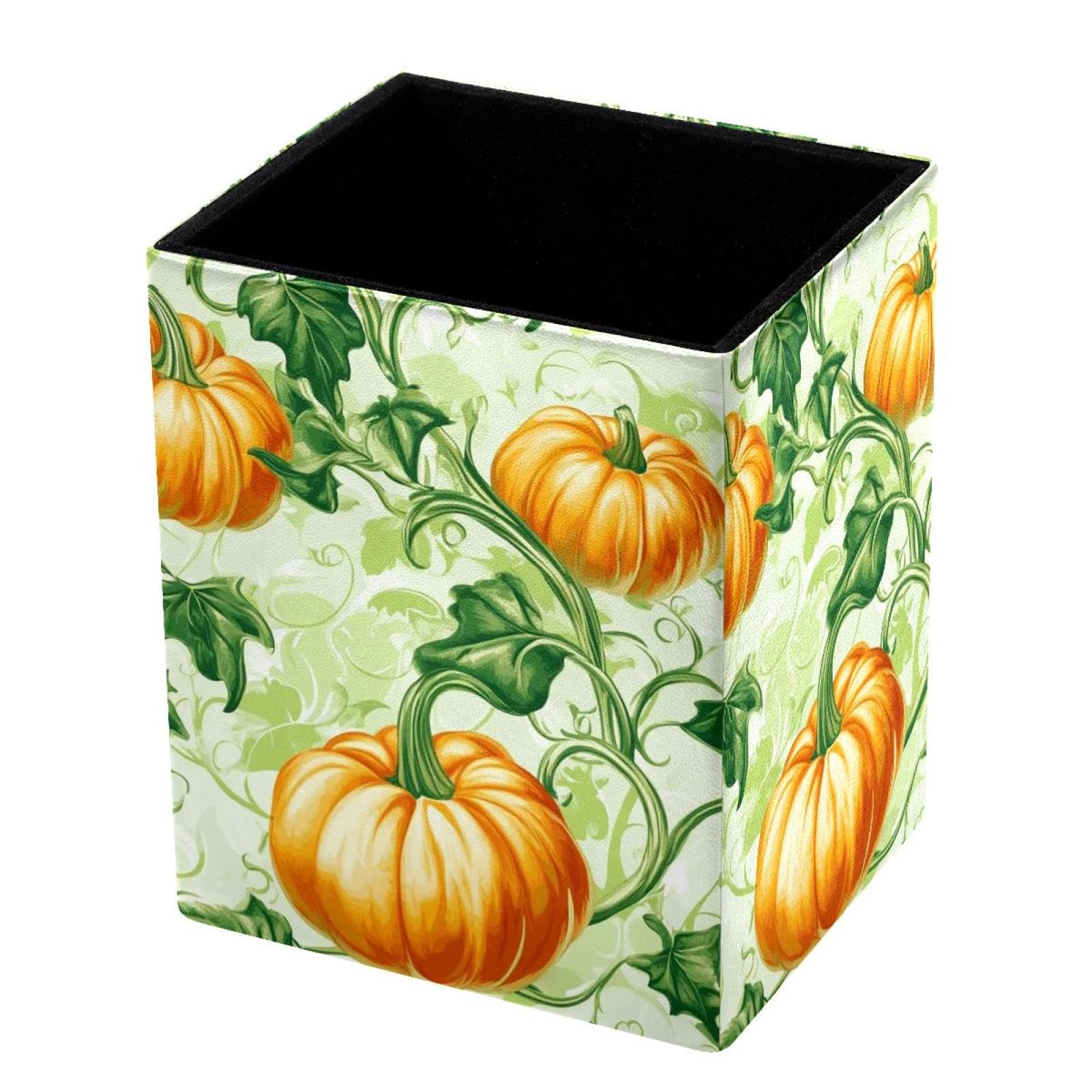 VAPOKF Pencil Holders for Desk, Fresh Pumpkin Printed Pen Holders Pen Pot Makeup Brushes Storage Desktop Stationery Supplies Organiser for Home Office
