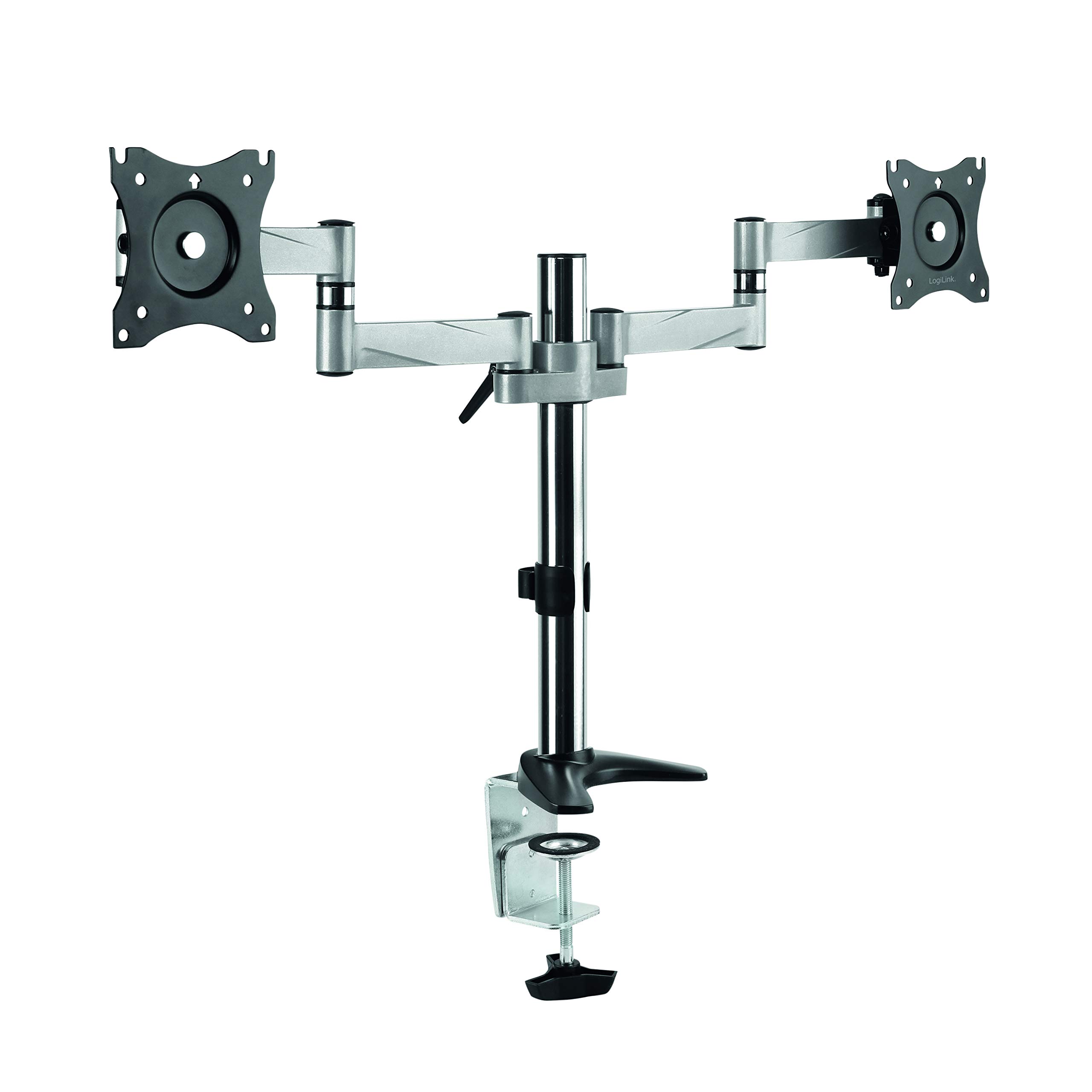 LogiLink BP0077 Dual (2-fach) Monitor-Schreibtischhalterung (13-27 Zoll), Arm 342mm schwarz