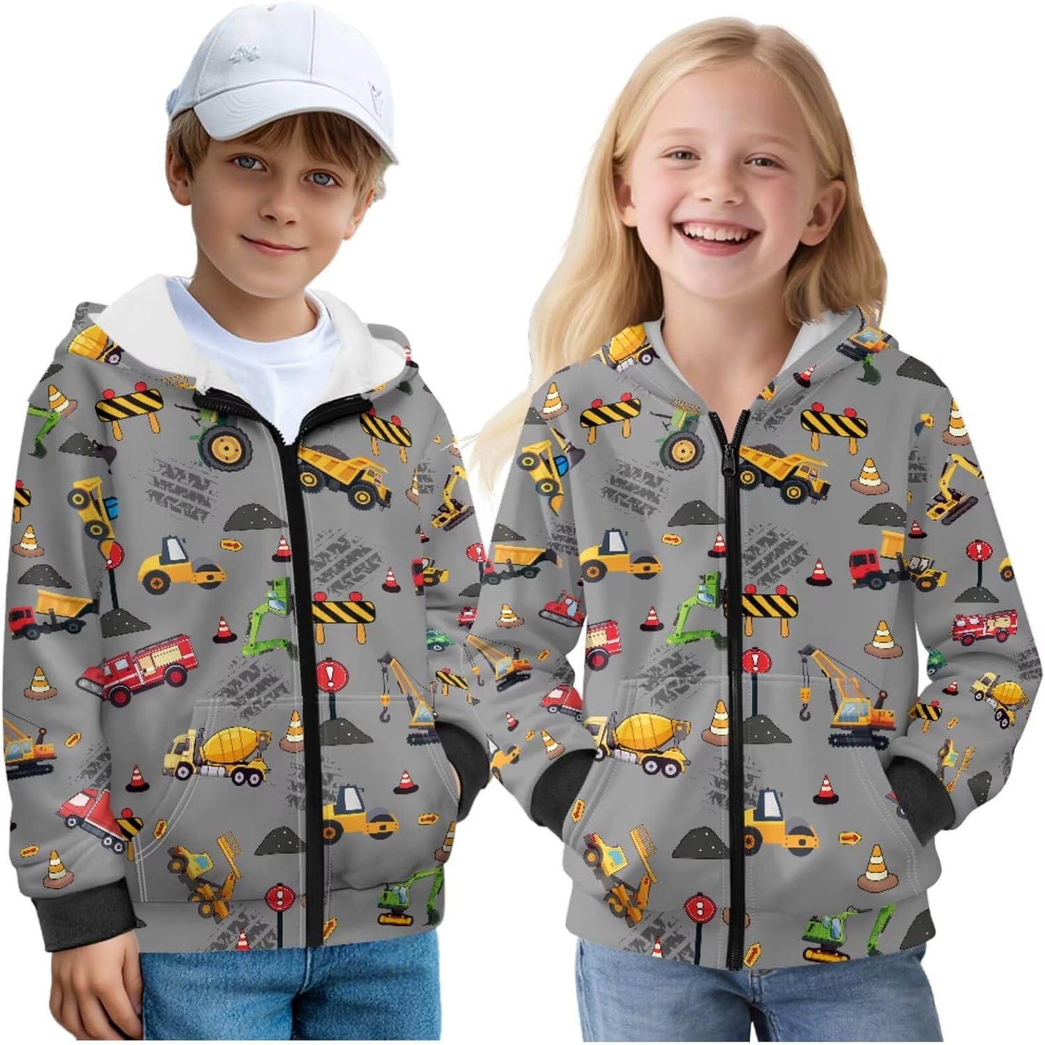 Bulopur Boys Zip Up Jacket Sweatshirts Long Sleeve Fuzzy Hoodie Sweatshirt with Front Pockets Kids Fall Winter Outfits​