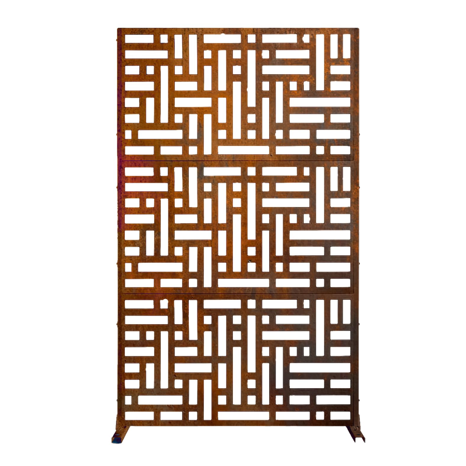 Nicoman Metal Garden Screen Panel, Pre-Rusted Steel 1.8m, Privacy Divider Decorative Outdoor Partition for Patio, Yard, Garden (Rust, 90 x 180 cm) — image 1