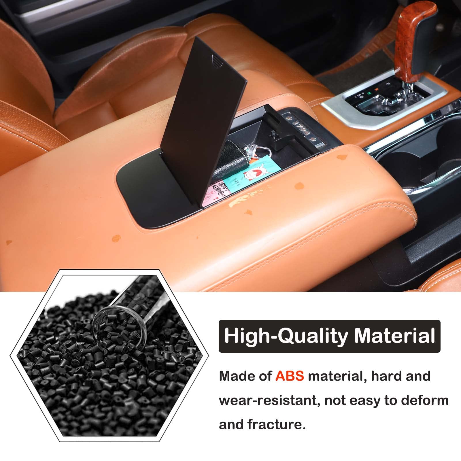 Car Armrest Hidden Storage Box Compatible with Toyota Tundra 2014-2021 Auto Center Console Handrail Privacy Storage Box Organizer Tray Armrest Storage Box Container Insert Pallet Manager Accessories