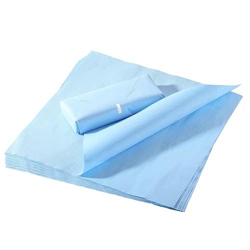 JMU Envoltura de esterilización CSR autoclave de 12 x 12 pulgadas, esterilización con vapor y EO, almohadillas azules no estériles de 2.12 oz