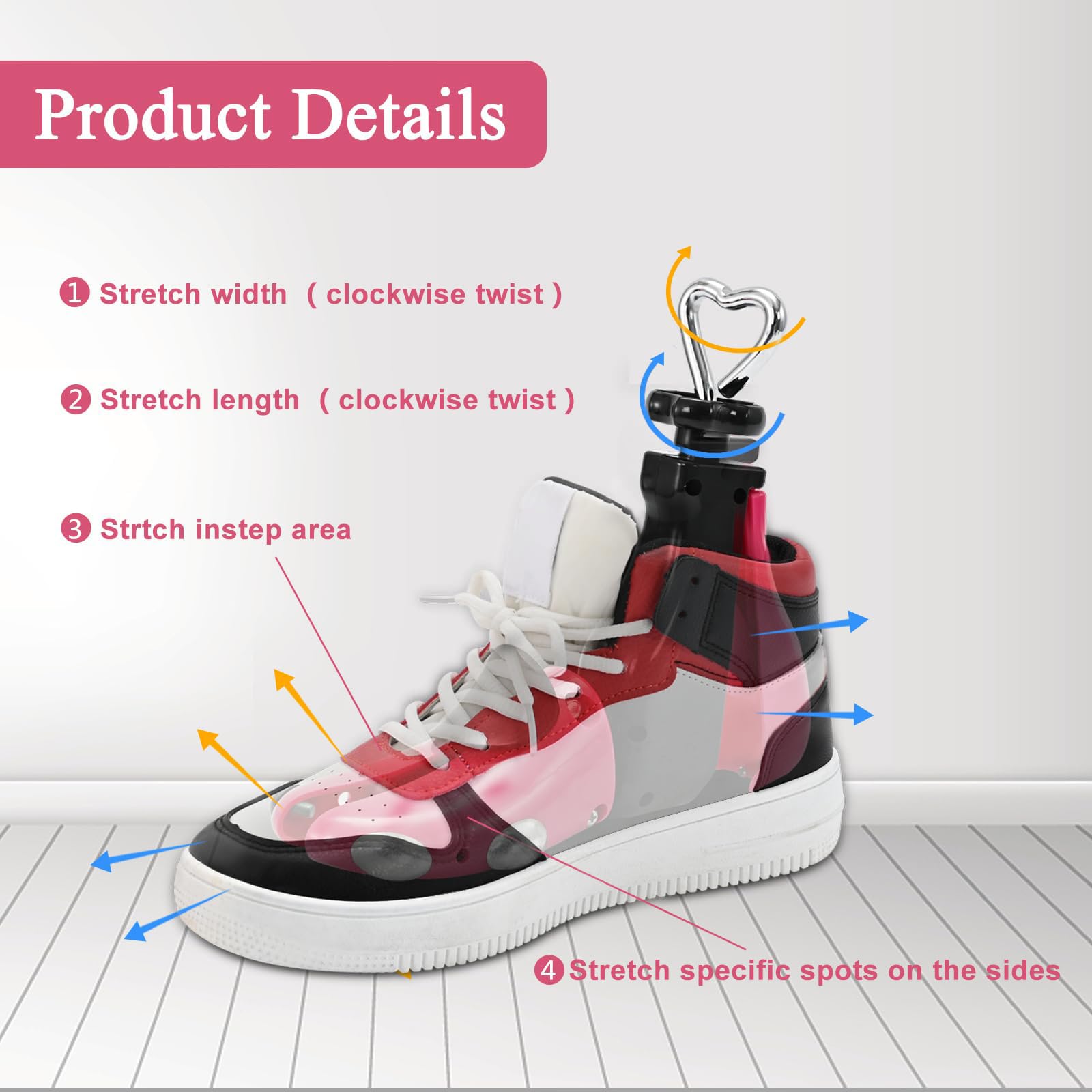 Estirador de zapatos para mujeres y hombres, estirador de botas para mujer, ajustable, unisex, pies anchos (para mujeres talla 6-11, hombres 5-9.5)