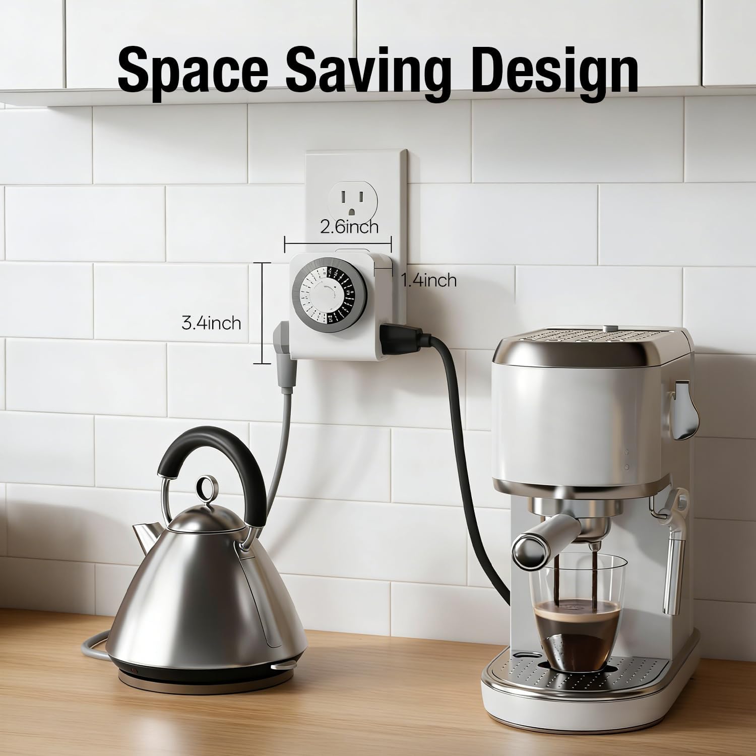 Outlet Timer with 2 Grounded Outlets, Mechanical Light Timer for Electrical Outlet Indoor, 24-Hour 3-Prong for Lamp,Indoor Lighting,Fan and Christmas Light (1 Pack-3Prong(Dual Outlet))