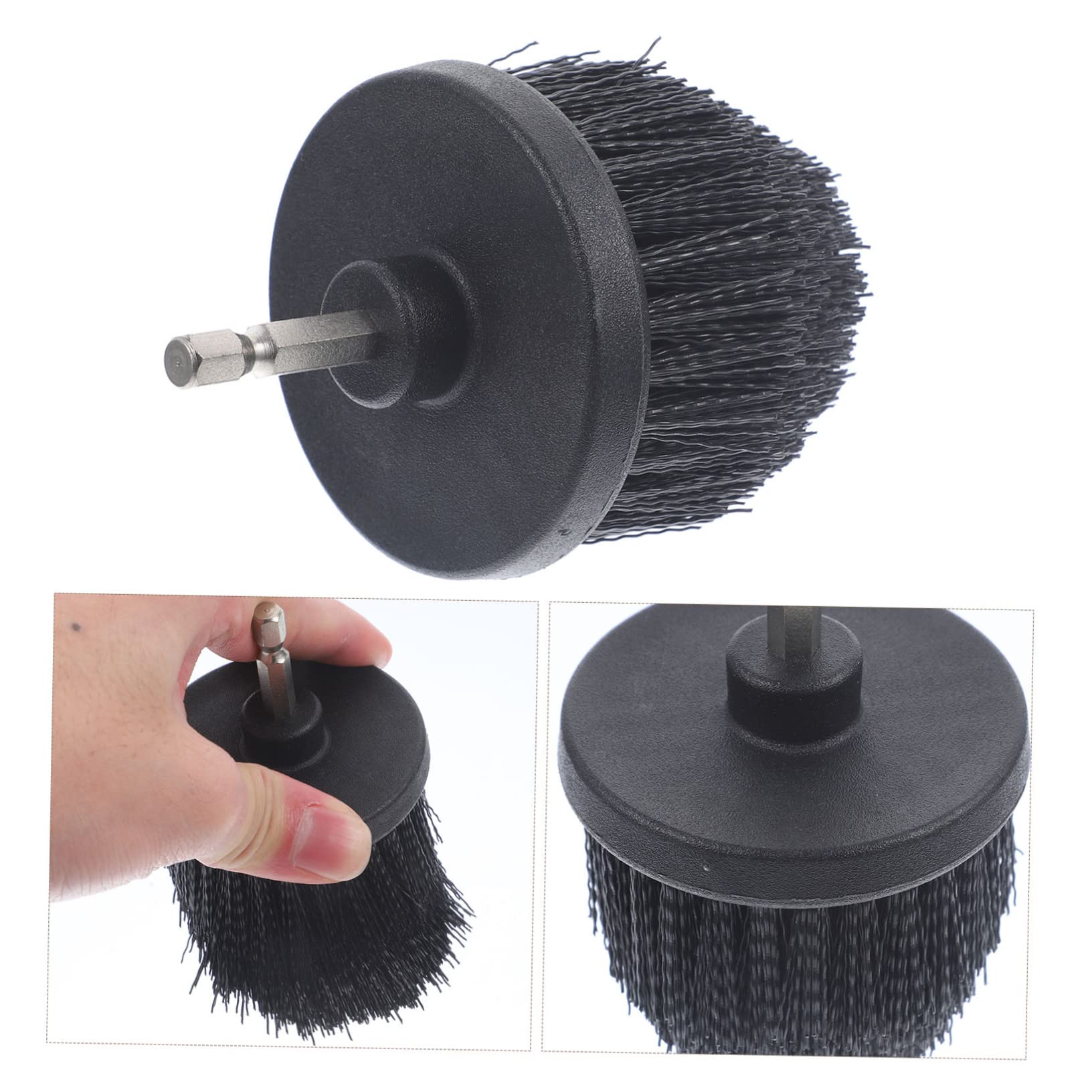 HOMOCONO 2pcs Drill Scrubber Brush Drill Brush Attachment 1/4 Inch Handle Power Scrubber