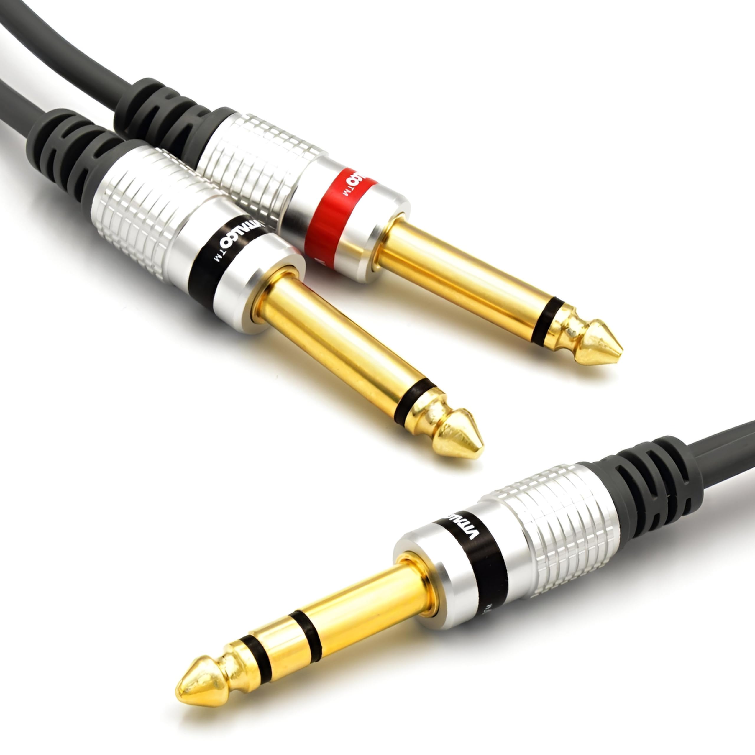 Cavo Jack 6.3 Stereo a 2x 6.3 Mono 5m Audio Maschio 6.35mm TRS Stereo a Doppio 6.35mm Mono TS Insert Y Splitter Cavo Connettore Adattatore