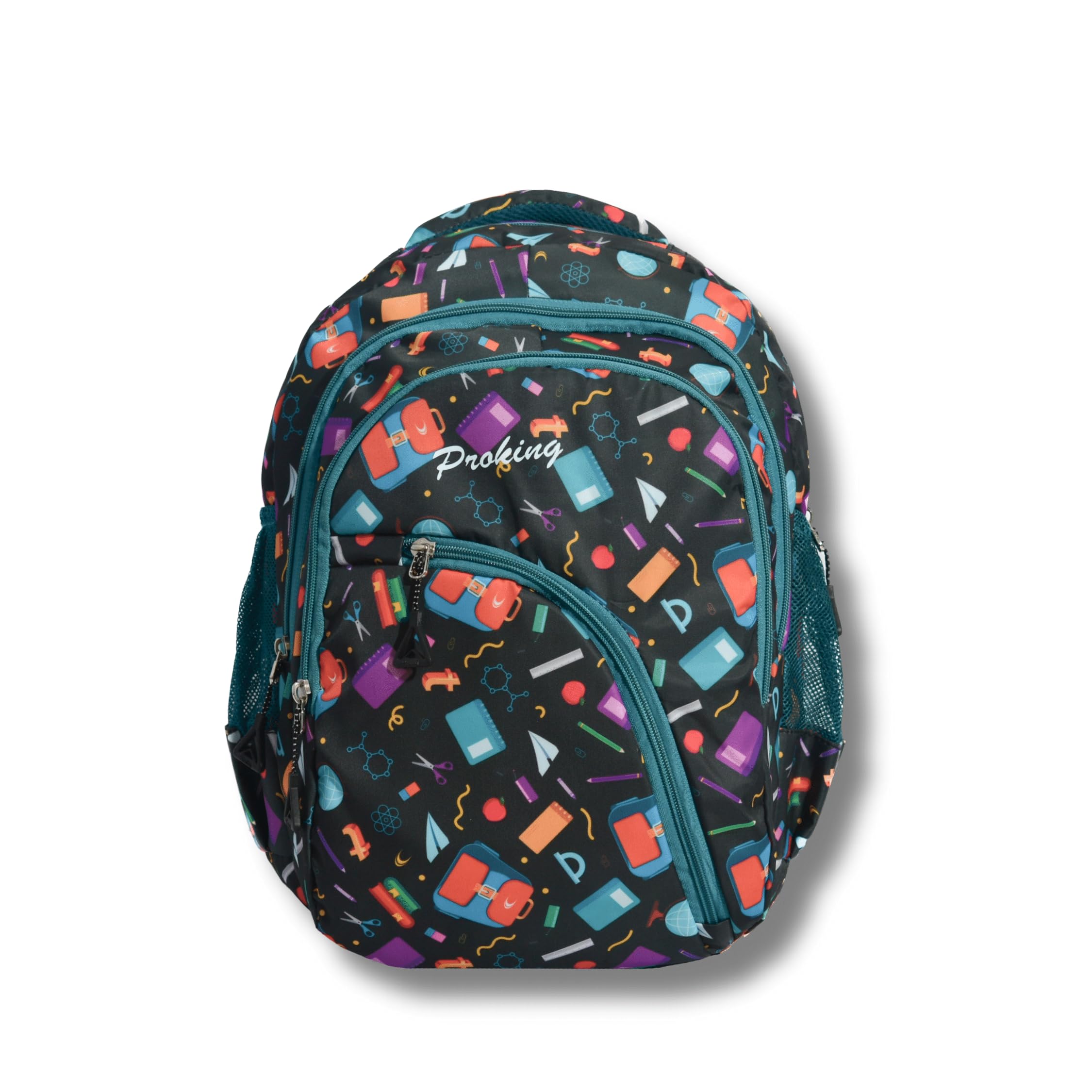 ProkingVibrant Kids Backpack- Water-Resistant Patterned- Ideal for School.