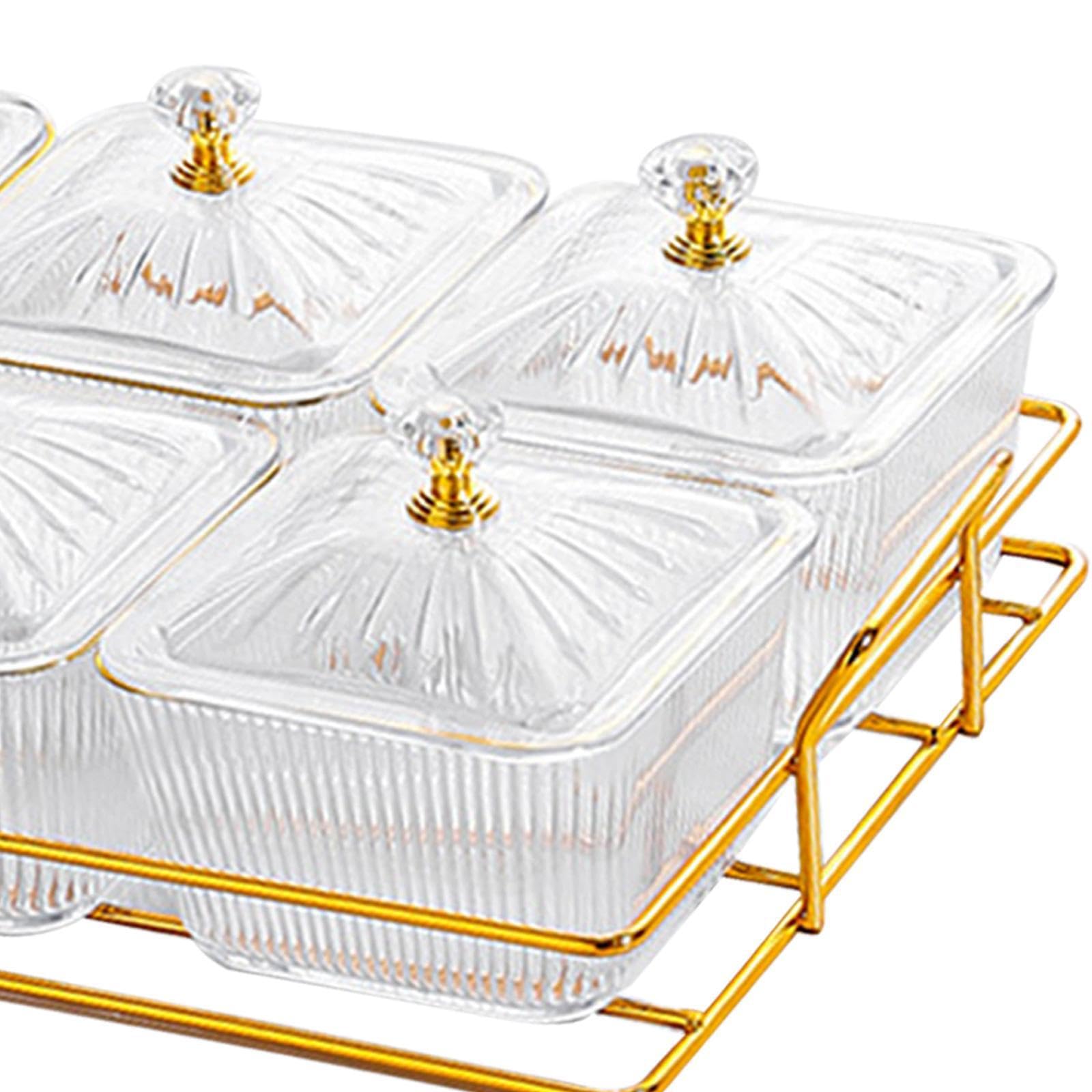 Vassoio da portata per antipasti con supporto, piatto per frutta secca, elegante presentazione di caramelle e snack, vassoio da portata diviso, per frutta secca, 6 snack