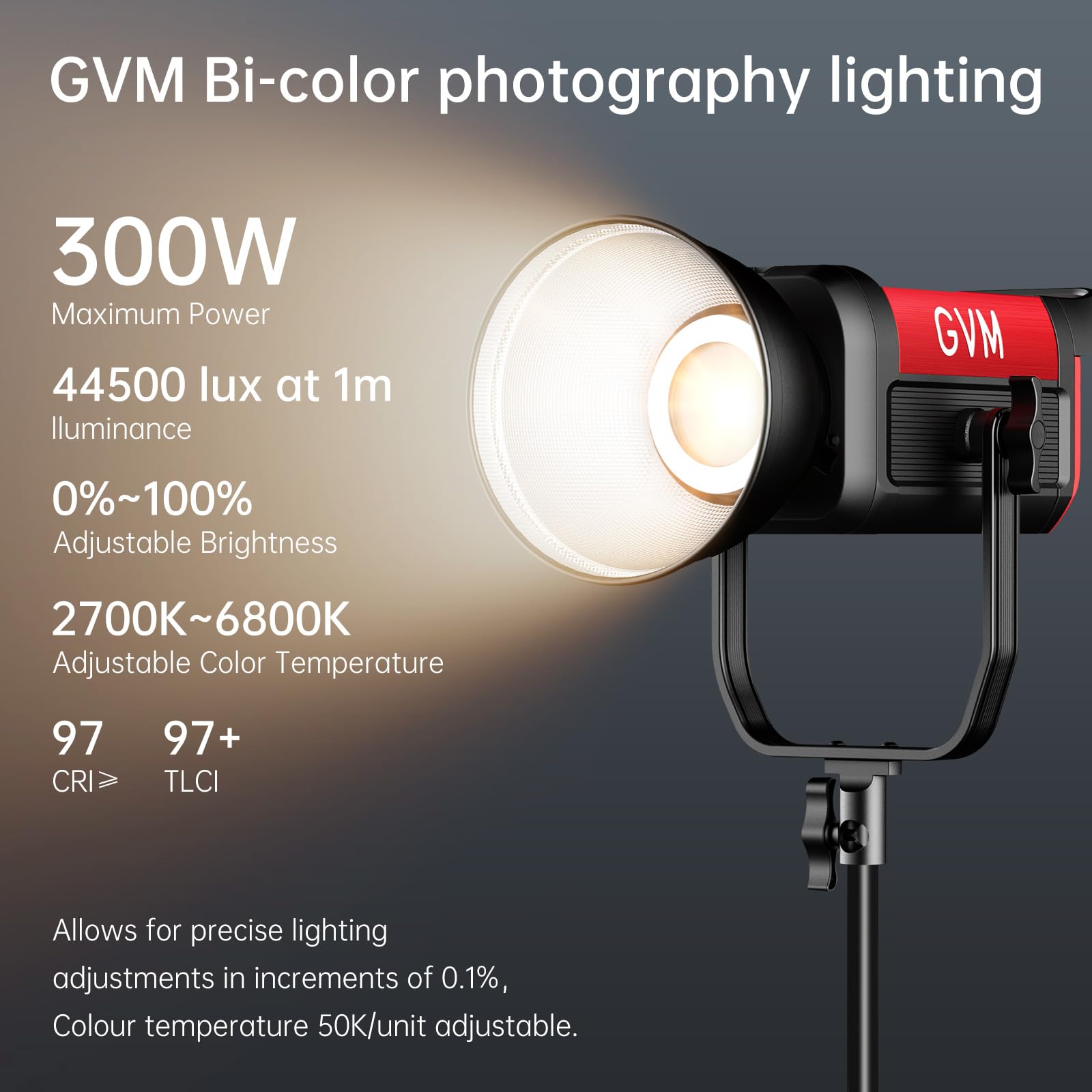 GVM 300W LED Videoleuchte mit Softbox, 2700K-6800K Bi-Color Fotografie Dauerlicht mit DMX/APP Steuerung, 65000Lux/1m COB Studiolicht für Foto Video YouTube Streaming Film 12 Lichteffekt CRI97+