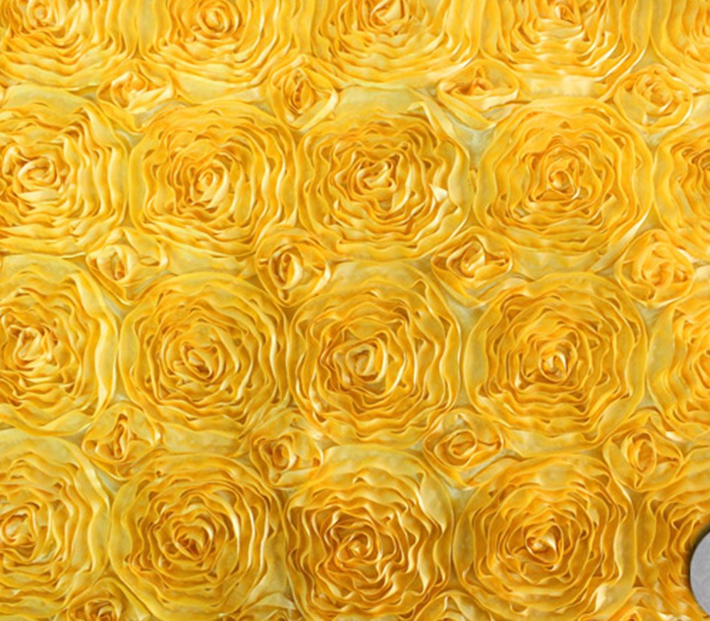 Wedding Rosette Satin Fabric 54" Wide Sold by The Yard (Yellow)