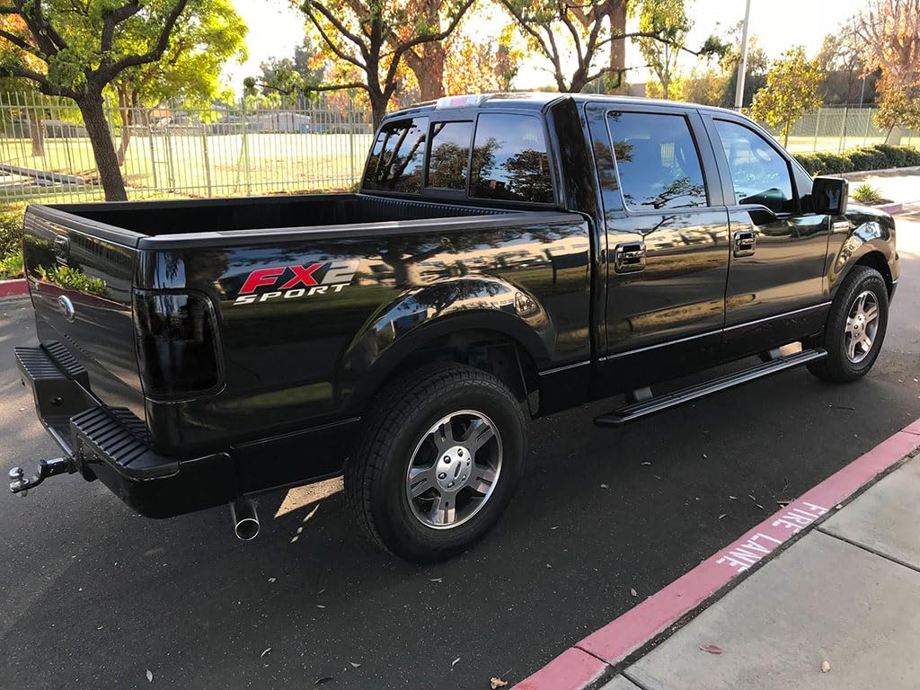 Rvinyl Tail Light Pre Cut Film Tint Cover Kit in Matte Smoke Compatible with Ford F-150 2004-2008 - Adhesive Backs