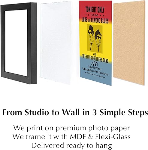 Miniatura 7 de AMERICAN LUXURY GIFTS Impresión artística de pared de música vintage, póster de silueta retro para cueva de hombre, bar o sala de televisión, para