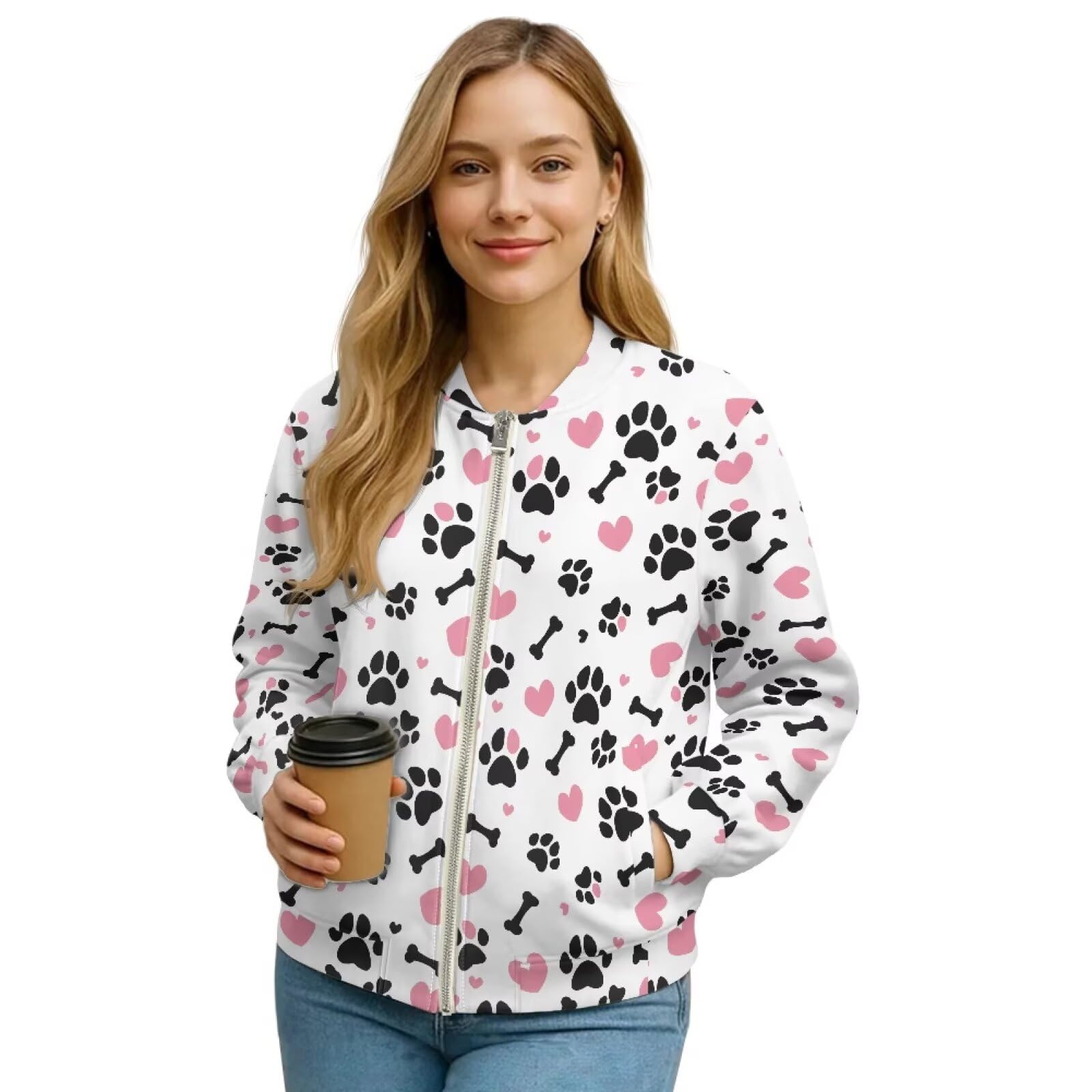 Womens Zip Up Jackets Sweatshirts Lightweight Cardigan Long Sleeve Casual Coat Outwear with Pockets Plus Size S-4XL