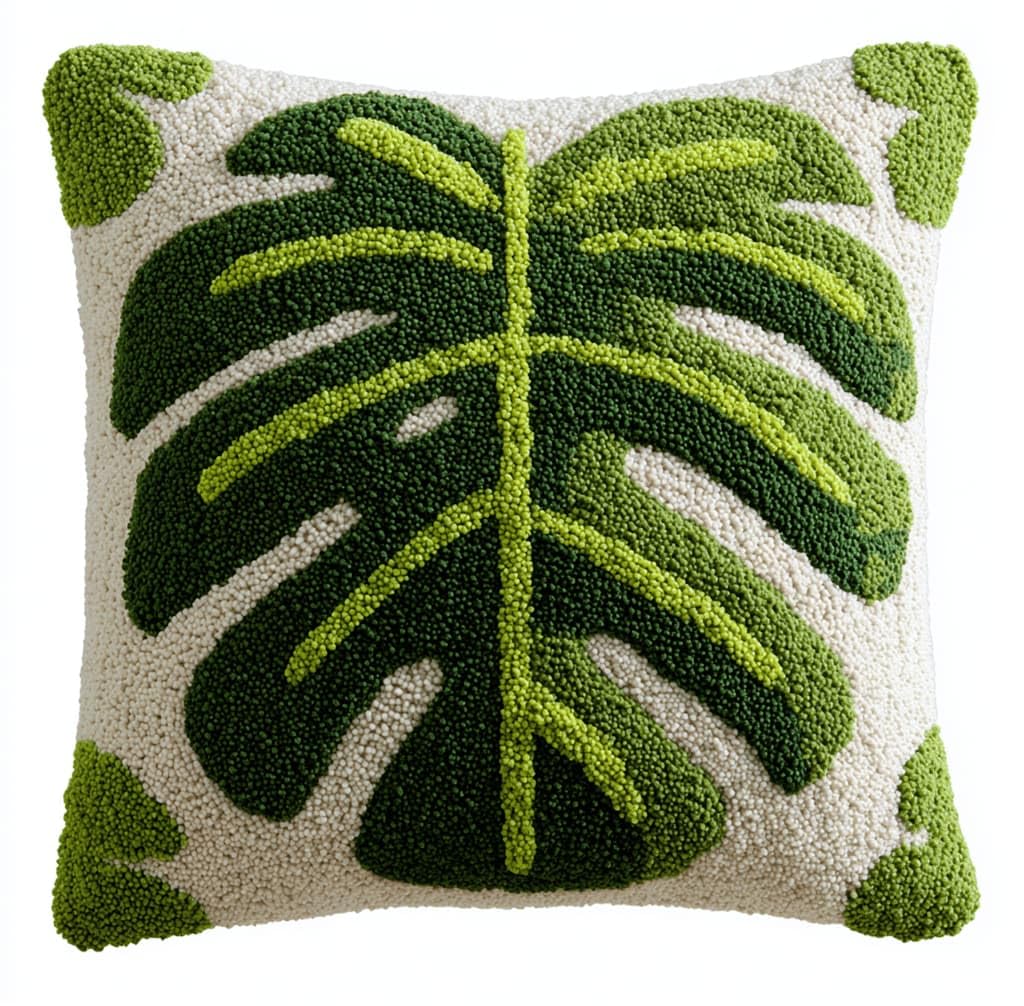 Kitquiver Latch Hook Kits Donkey for Adults,Leaf DIY Latch Hook Cushion Kits and Latch Rug Kits Cross-Stitch Embroidery Cushion Cover for Home Sofa Decoration 17X17 in