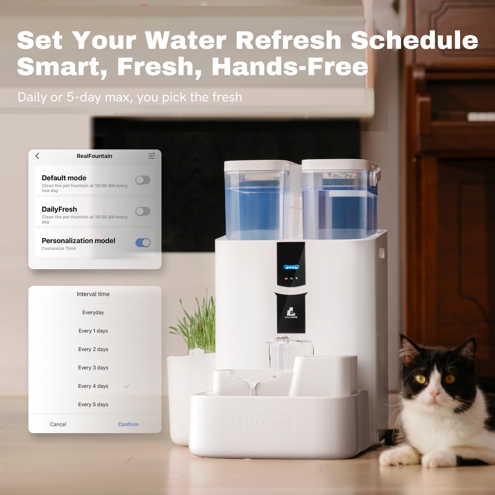 Amazon | LALAHOME RealFountain 自動給水器 猫給水器 犬用給水器 革新