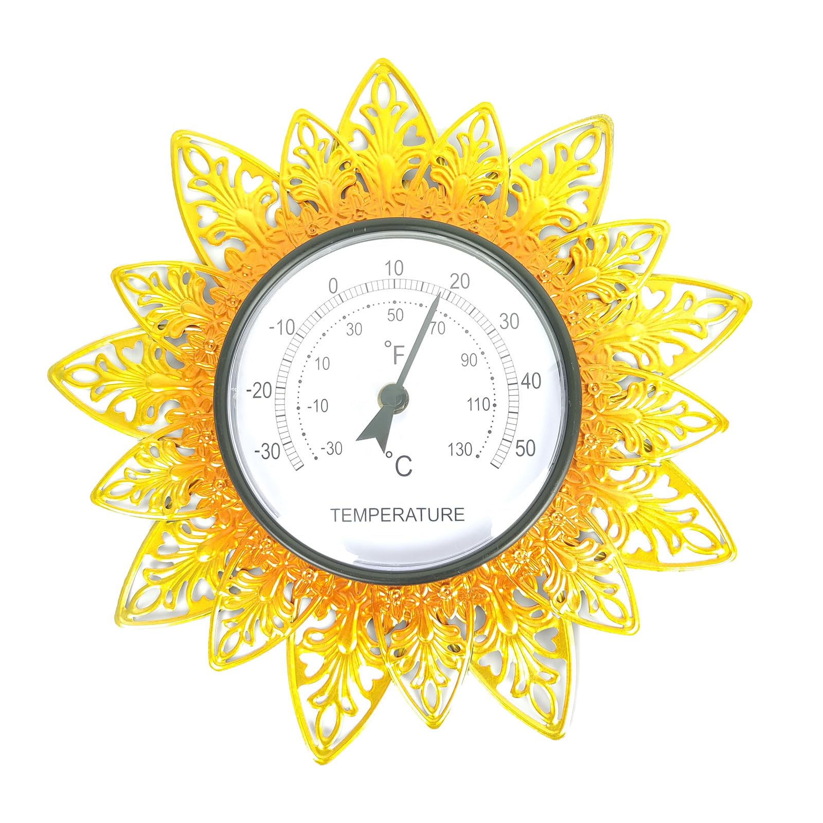 Eye Catching Sun Shaped Thermometer Outdoor Wall Temperature Measurement Practical Attractive Garden Decoration Unique Thermometer Easy to Install Accurate Temperature Meter Versatile