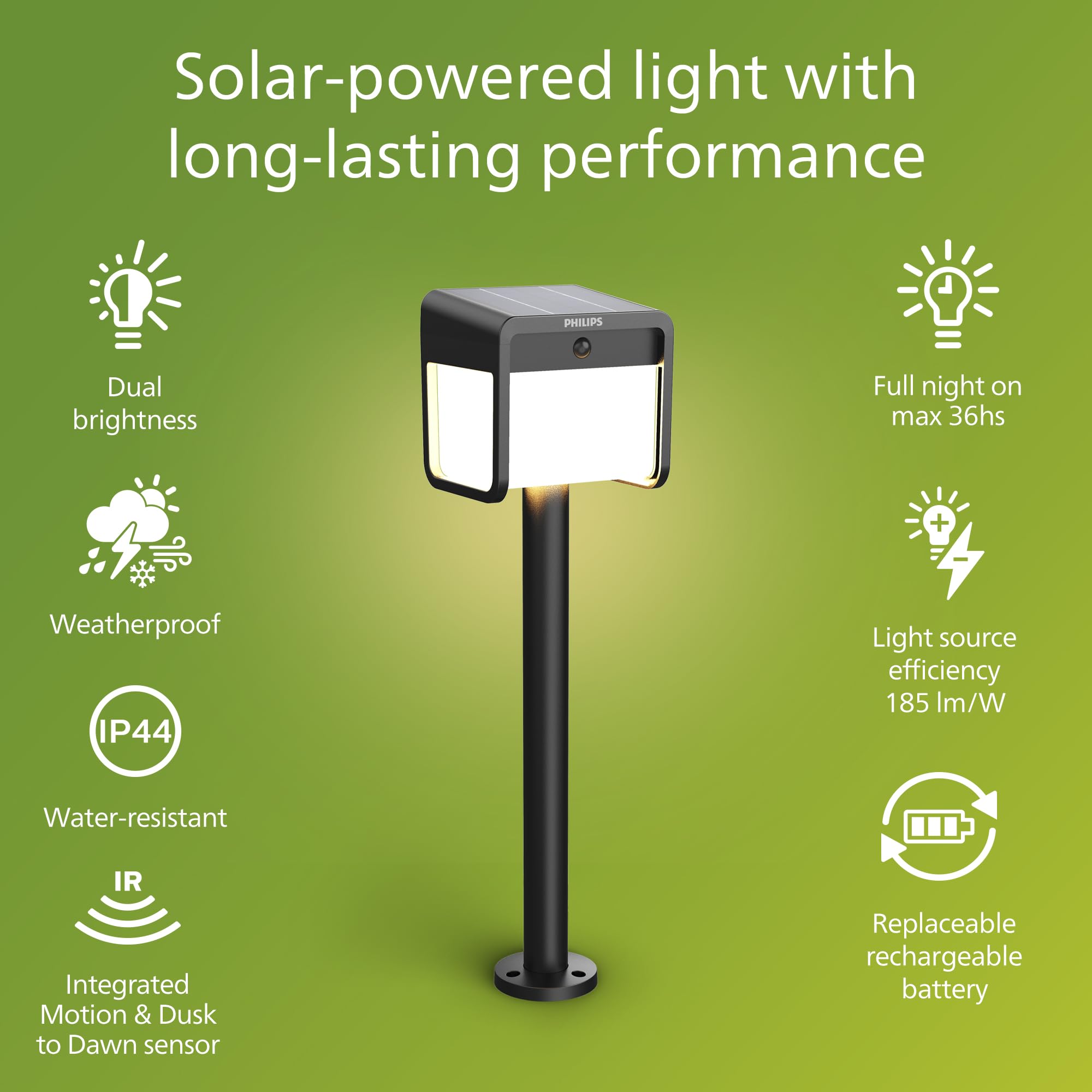PHILIPS Pedestal, 1.8 W, Black - Image 2
