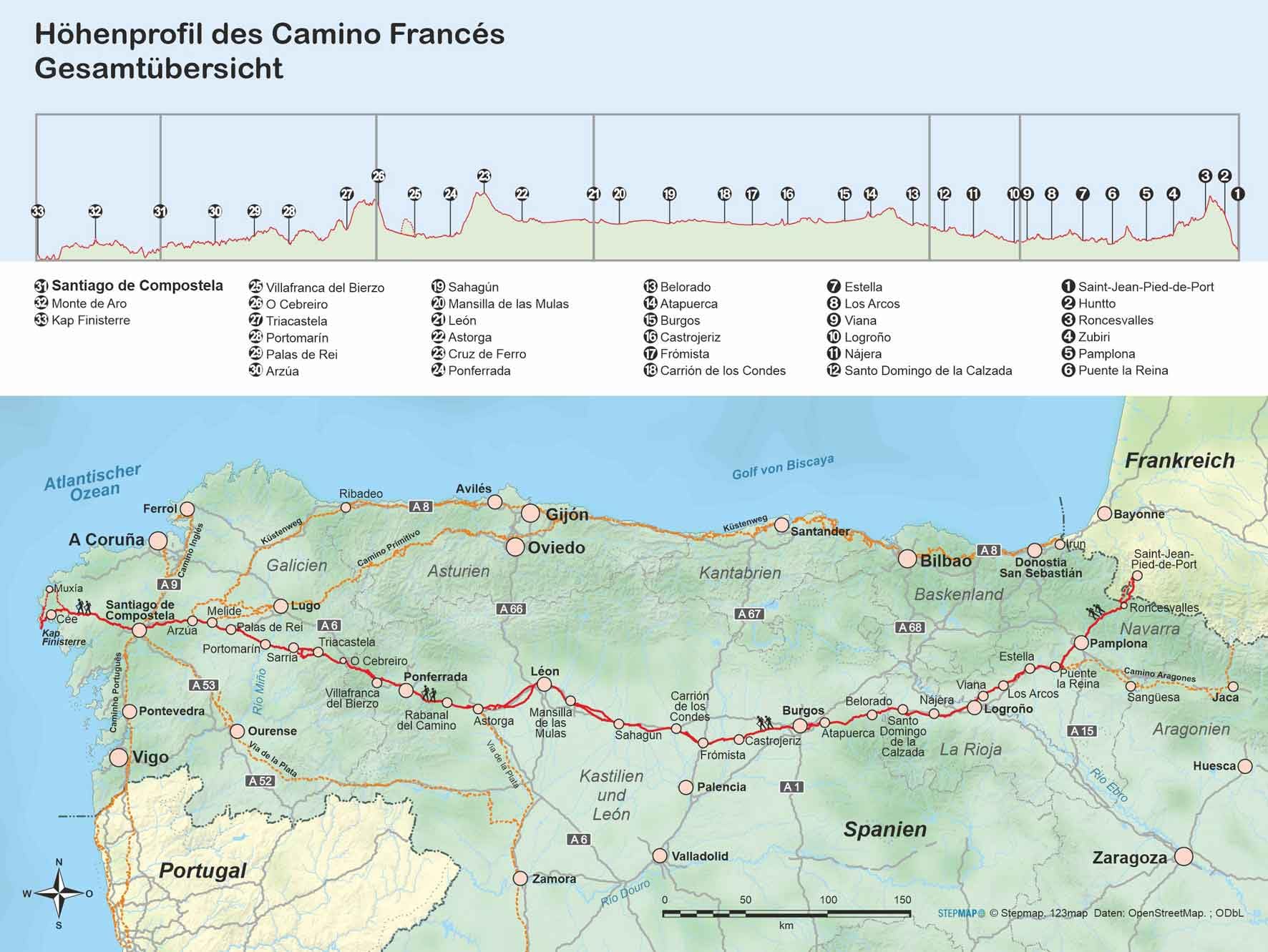 Spanien: Jakobsweg Camino Francés: Wandern auf Pilgerwegen: Routen, Wegbeschreibungen und Reise-Infos: 23