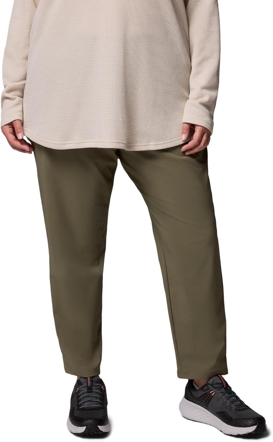 Columbia Womens All Seasons Slim Pull-On Pant, Stone Green, 1X x S