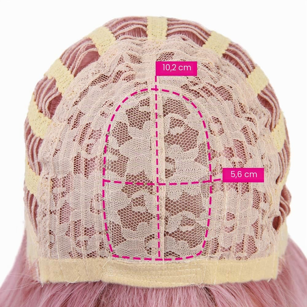 HAIRCUBE 35,6 cm kurze, gelockte Bob-Perücke für Damen, hochwertige synthetische Perücke mit Pony