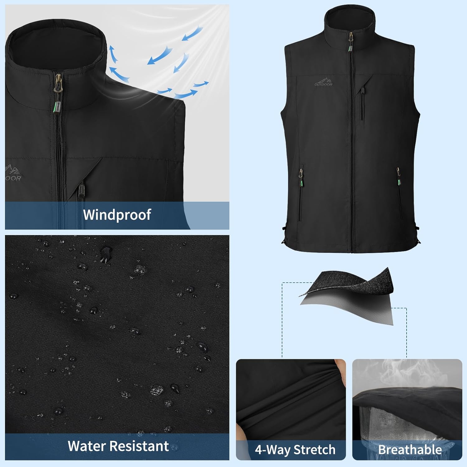 KIWI RATA Mens Casual Lightweight Outdoor Vest Summer Fishing Safari Travel Outerwear Vests Cargo Utility Jacket - Image 5