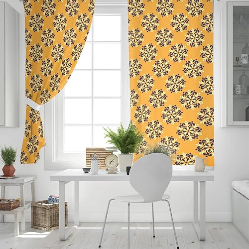 Miniatura 4 de FortuneHouse Blackout Curtains Thermal Insulated Luxury Solid Pattern Metal Grommet Elegant Room Drapes Window Curtain for Bedroom Living Room 52x90