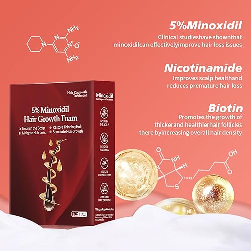 Miniatura 5 de 5% de minoxidil para hombres y mujeres, espuma de minoxidil para el crecimiento del cabello de las mujeres, tratamiento tópico de pérdida de