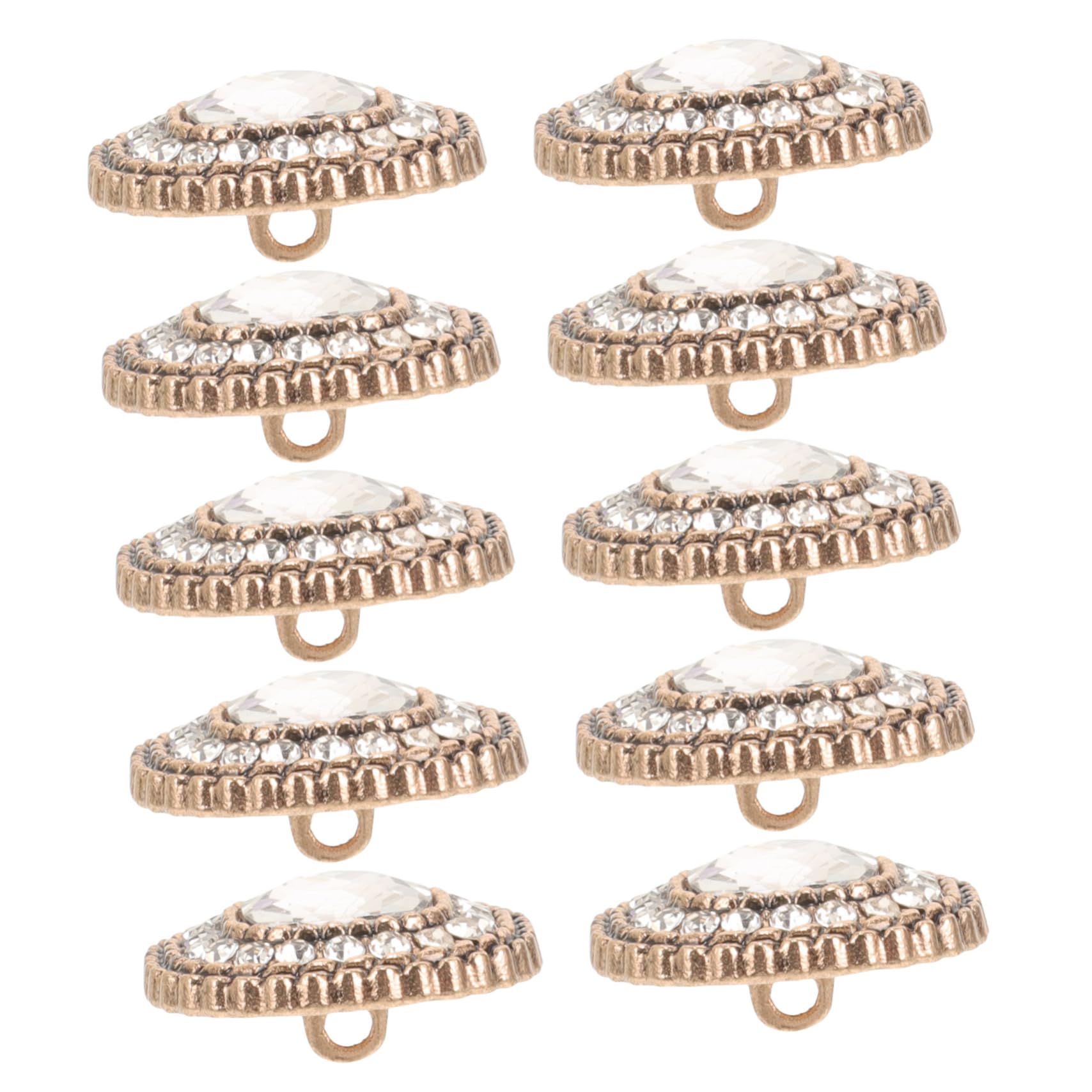 HOMSFOU 5 Set Bottoni in Metallo Bottoni Di Strass Grandi Pulsanti Per Il Crafting Piazza Diamante Sostituzione Del Bottone in Metallo Fai Da Te Lega 10 Pezzi*5