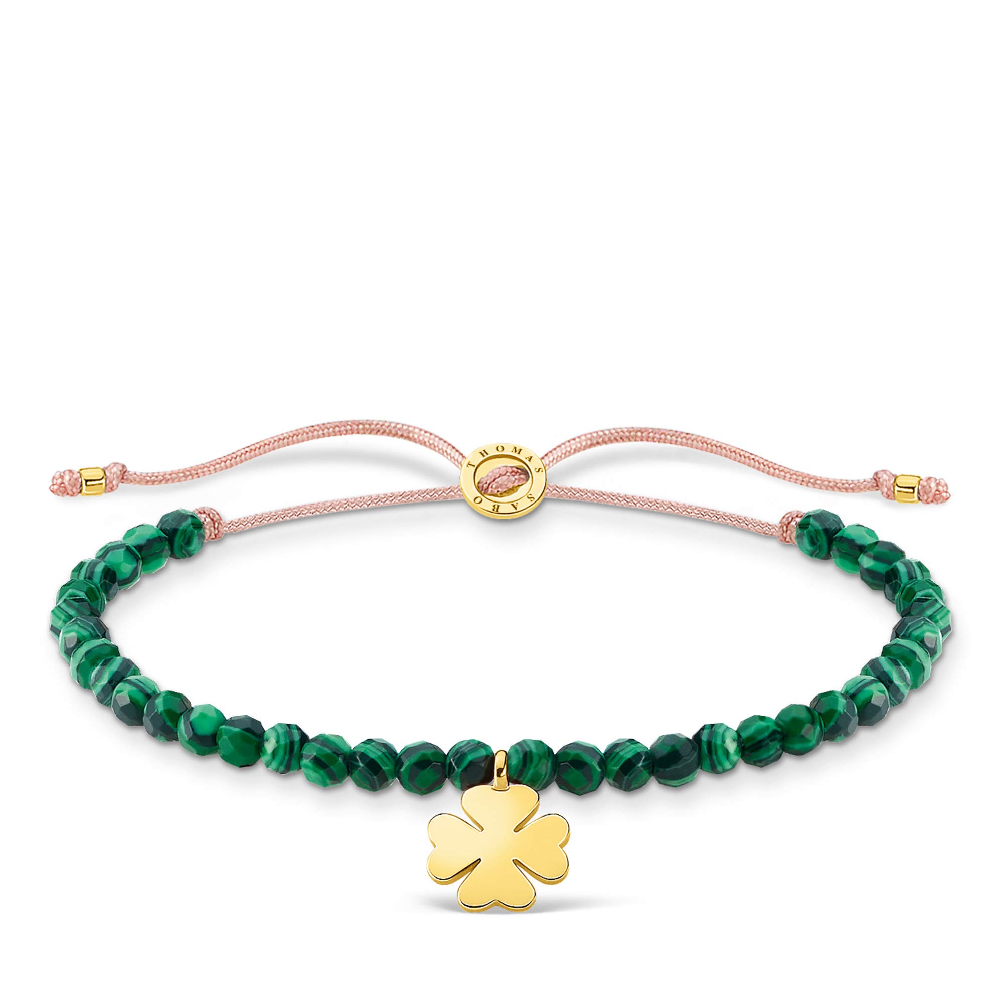 Thomas Sabo Armband grüne Perlen mit Kleeblatt 925 Sterling Silber A1983