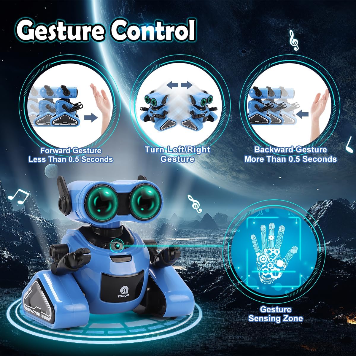 REMOKING Robot Toys, STEM Remote Control Robot Toys for Kids, Smart Remote Control Robot Toys with Dance, Music,LED Eyes,Interactive RC Robot Toys Gifts for Kids Toddlers Boys Girls 3 4 5 6 Years Old